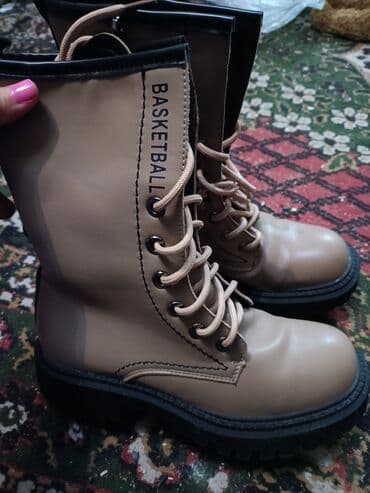 Сапоги: Размер: 38, цвет - Бежевый, Новый — 1