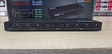 sadece tv: HDMI Splitter 1x8 – UHD 4Kx2K, 3D dəstəyi Məhsul təsviri: - 1 giriş — 3