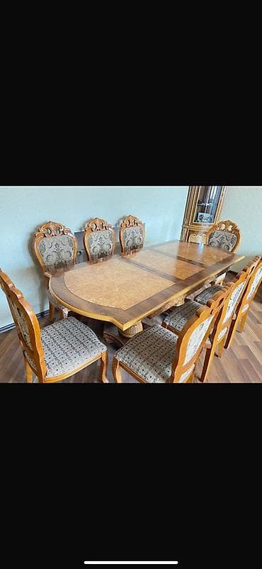 Qonaq otağı üçün, Açılmayan, Dördbucaq masa, 8 stul