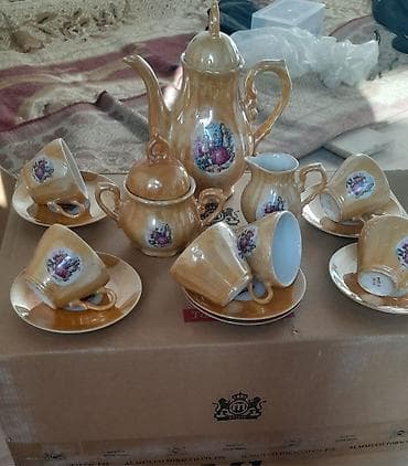 boşqa: Çay dəsti, rəng - Qızılı, Farfor, Yaponiya — 2