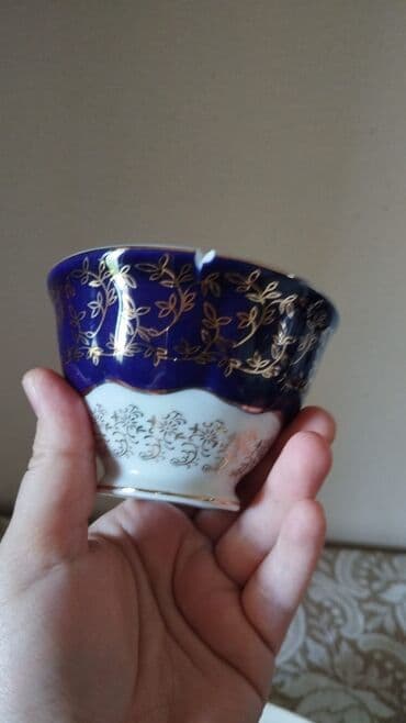 komputer servis: Çay dəsti, rəng - Göy, Farfor, 6 nəfərlik — 3