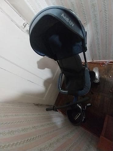 Uşaq üçtəkərli velosiped-araba, mavi rəng. - Anti-UV yazılı — 1
