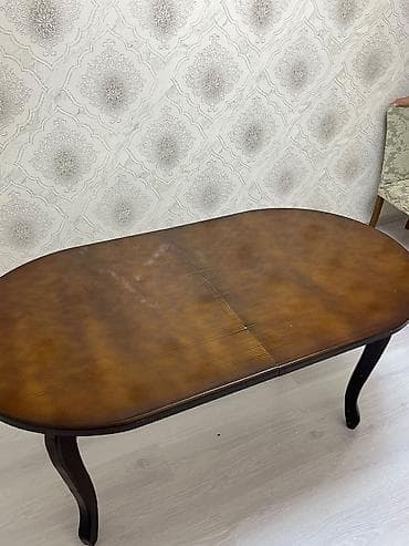 Qonaq otağı üçün, İşlənmiş, Açılan, Oval masa, 4 stul — 5