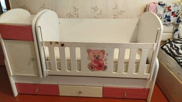 Oğlan və qız üçün, İşlənmiş, Dördbucaq, Beşik, Matras ilə, Yellənmə mexanizm ilə