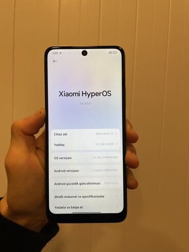 islenmis qaz piltesi: Redmi Note 12, 128 GB, rəng - Göy, Barmaq izi, Face ID — 6