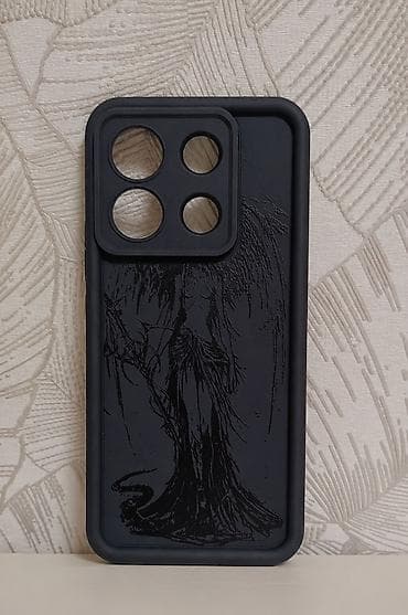 samsung a52 case: Qara telefon qabı Redmi Note 13 üçün - Material: yumşaq silikon/TPU — 1