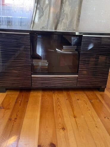 тв стенд: Прямой ТВ стенд, С полками — 1