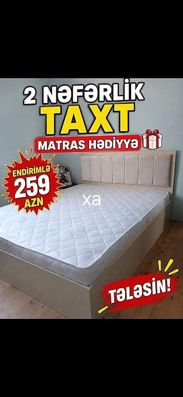matras olculeri: İki nəfərlik taxt - Dəst: taxt + hədiyyə matras - Rəng: açıq — 1