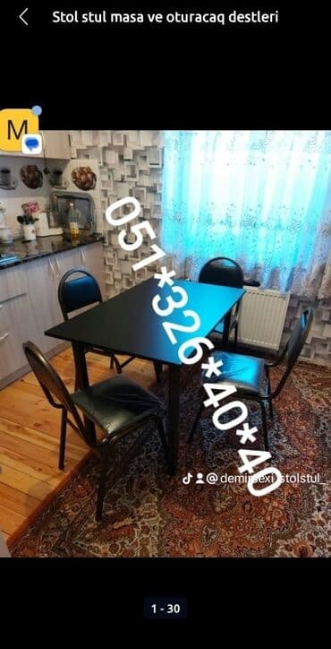 stol stul işlenmiş: Yeni, Sadə stul, Metal, Azərbaycan — 5