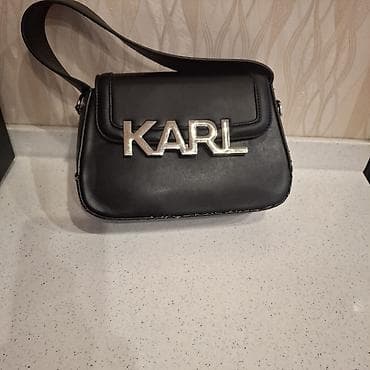 nike jaket: Karl Lagerfeld qadın çantası - Model: Qara rəngli çiyin/çapraz çanta — 7