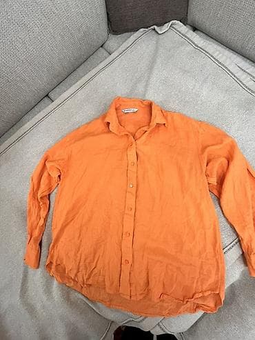 stradivarius: Stradivarius uzunqol köynək - Rəng: parlaq narıncı - Ölçü: S (EUR S / — 1