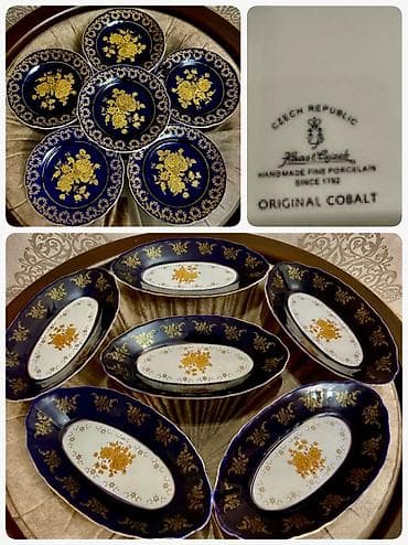 kofe servisi: Məhsul: Porcelan oval servis boşqabları dəsti - Sayı: 6 ədəd - — 1