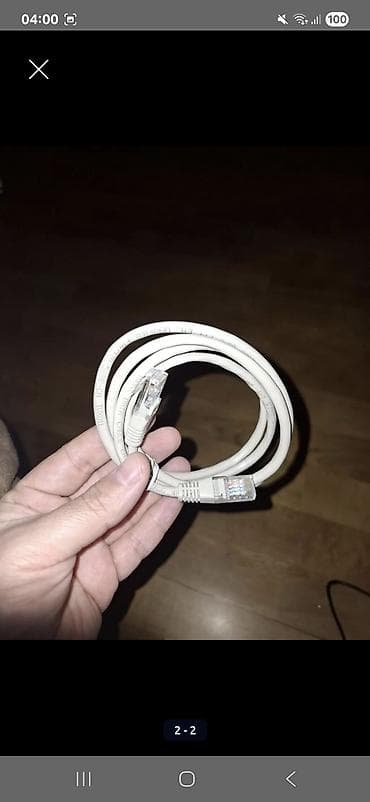 Ethernet şəbəkə kabeli (RJ45-RJ45) - Uclar: 2x RJ45 (8P8C) şəffaf