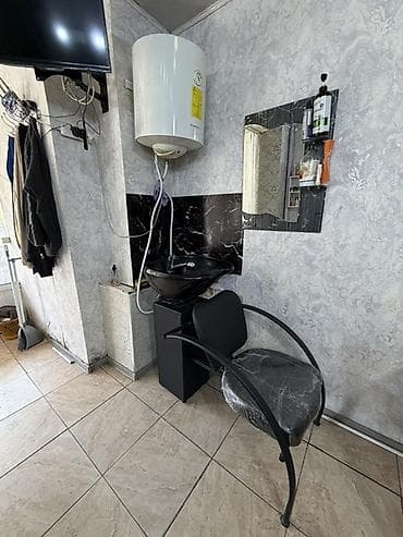 Salon üçün saç yuma bölməsi - Komplekt: saç yuma lavabosu (qara