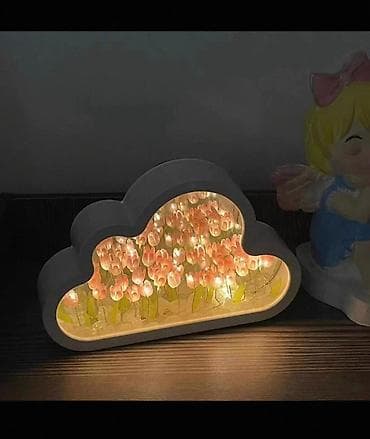 gece nacniki: Bulud formalı dekorativ LED masa lampası - Dizayn: Bulud silueti olan — 3