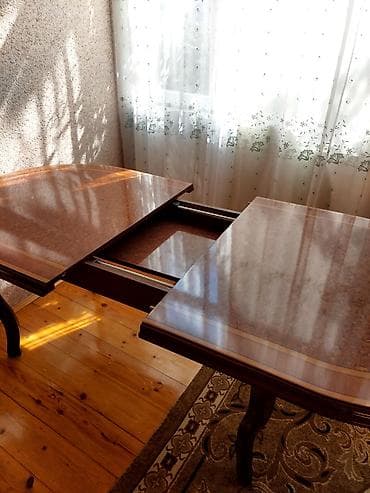 dairevi stollar: Açılan/uzadıla bilən yemək masası - Material: taxta karkas, parlaq — 1