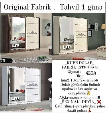 dolab paltar: KUPE DOLAB – Fabrik istehsalı Ölçü: hündürlük 2.10 m x en 2.00 m x — 1