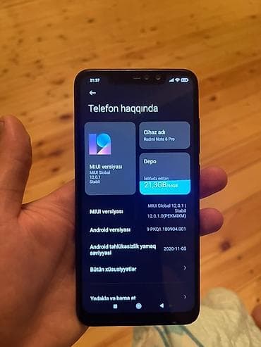 pro 2: Redmi Note 6 Pro, 64 GB, rəng - Qara, Barmaq izi — 4