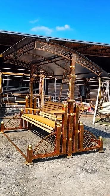 metbex ucun kunc divanlari: Divan-yelləncək, Zontikli, Metal — 1