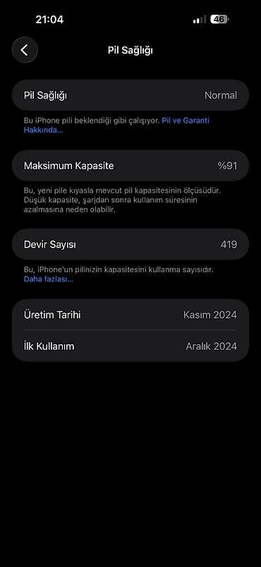 a35 ikinci el: IPhone 16 Pro Max, 256 GB, White Titanium, Simsiz şarj — 7