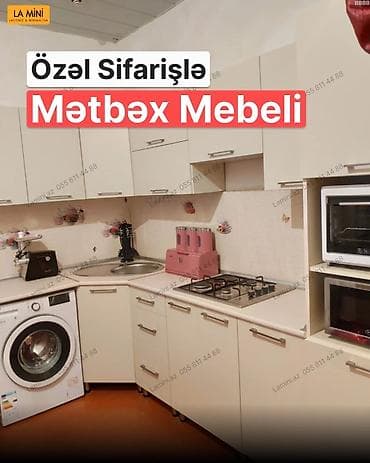 Sifarişlə mətbəx dəsti, Özü çəkən petlələr, MDF, Kredit yoxdur