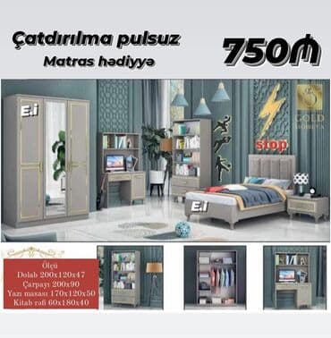 качели в баку: *Gənc Yataq Dəsti 750Azn💥* 🎁Matras hədiyyə ✔️Rəng seçimi var — 1