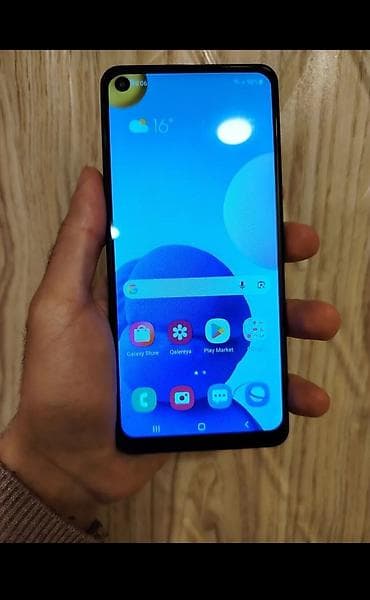 Samsung Galaxy A21S, 64 GB, rəng - Göy, Barmaq izi, İki sim kartlı, Face ID