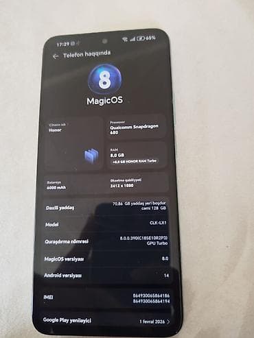 honor 200 qiyməti: Model: Honor x7b 128 daxili yaddaş 📌 heç bir donma problemi ola bilmez — 4