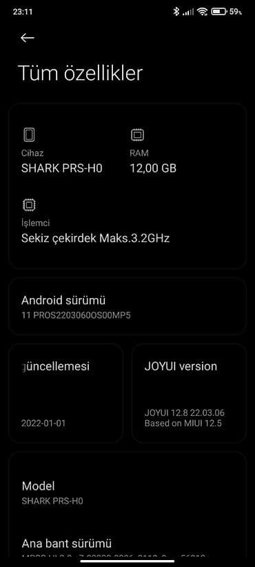 android: Xiaomi Black Shark 4, 128 GB, rəng - Göy, 
 İki sim kartlı — 4
