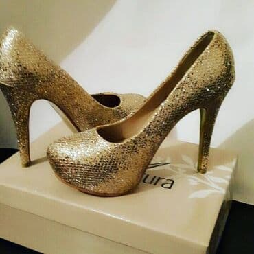 женские толстовки на молниями: Туфли, Размер: 38, цвет - Золотой, Новый — 1