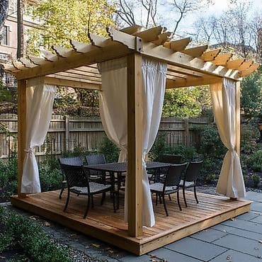qazon suvarma sistemi: Açıq Hava Taxta Pergola Sistemi - Material: Keyfiyyətli təbii ağac — 6