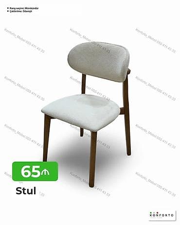 ofis stul: Stul – müasir minimal dizayn - Yumşaq parça oturacaq və söykənəcək — 1