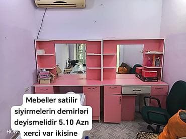 Ofis dəst mebeli: Mebel dəsti – iki hissəli iş/əməliyyat masası və güzgülü vitrin — 1