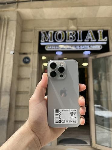 IPhone 15 Pro, 256 GB, Natural Titanium, Zəmanət, Simsiz şarj, Face ID