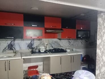 ucuz metbext mebeli: Mətbəx mebeli dəsti - Üst modullar: qırmızı-qara rəngli, bir neçə — 5