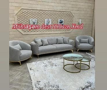 Divan və kreslo dəstləri: Möhtəşəm oturma dəsti – 990 AZN - Tərkib: 1 ədəd 3 nəfərlik divan + 2 — 1