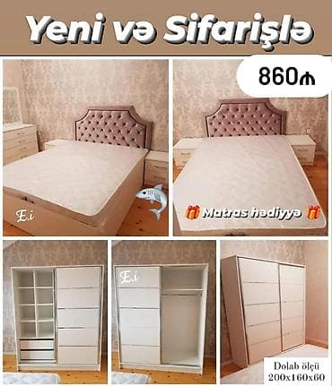 Yataq otağı dəsti – “Yeni və Sifarişlə” - Yumşaq başlıqlı iki
