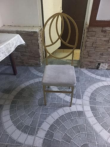 saç stolu: Qonaq otağı üçün, Qatlanmayan, rəng - Bej Stul — 1