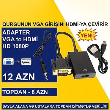 Masaüstü kompüterlər və iş stansiyaları: VGA Adapterlər SAYLA ALANA VƏ USTALARA TOPDAN QİYMƏTLƏ VERİLİR! ⭐VGA — 6