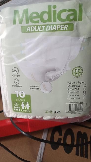 Digər tibbi məhsullar: Medical Adult Diaper – böyüklər üçün bez - Unisex model - Ölçü: L — 1