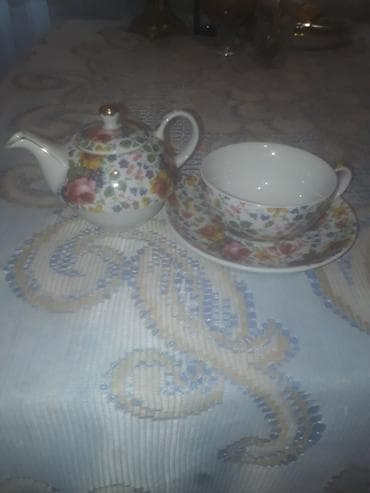 banka alan: Çay dəsti, rəng - Ağ, Farfor, Decoria, 1 nəfərlik, Çexiya — 1