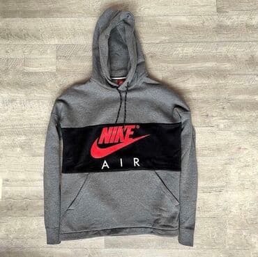 серые мужские свитшоты: Мужская толстовка, Nike, L, цвет - Серый — 1