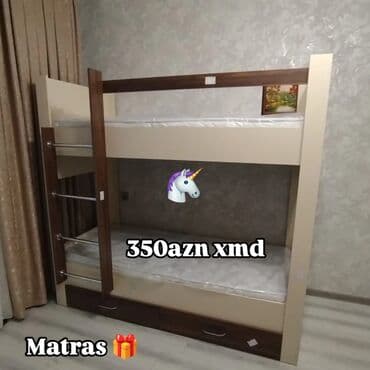 кровать купить баку: Новый, Двуспальная кровать, С матрасом — 1