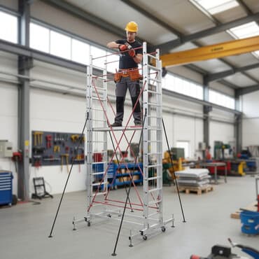 dəmir dirəklər: Bu, hündürlüyü tənzimlənə bilən teleskopik isgələdir. Yüngül alüminium — 1