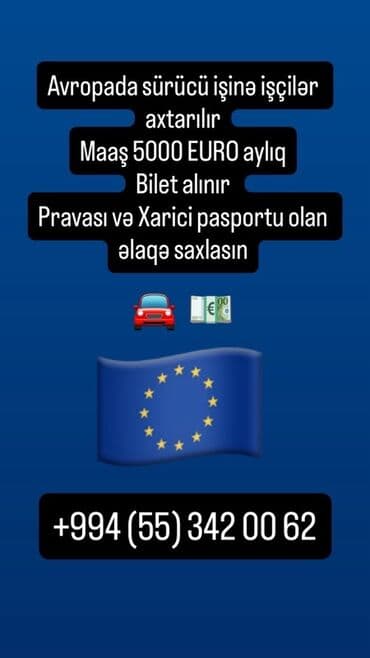 Marketinq, Reklam və PR: Avropada sürücü işi üçün işi - Vəzifə: Sürücü - İş yeri: Avropa — 1
