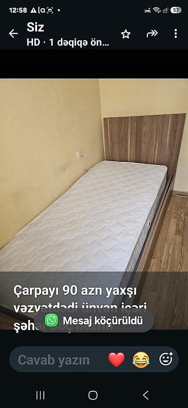 Çarpayı 90 azn yaxşı vəzyətdədi ünvan içəri şəhər 36ç nəzrin lalafo.az -da Çarpayı 90 azn yaxşı vəzyətdədi ünvan içəri şəhər 36ç nəzrin
