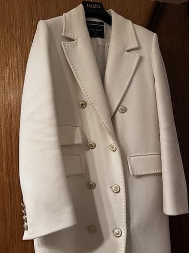 ağ palto: Ağ rəngli, klassik stil qadın palto COX KEYFIYETLI VE ELEGANT PALTODUR — 2