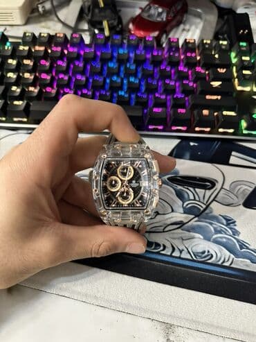 Eynəklər: Şəffaf korpuslu kişi qol saatı - Korpus: şəffaf polikarbonat tonda — 5