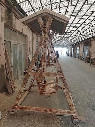 Мебель: Bağ və həyət üçün taxta yelləncək - Material: təbii ağacdan yığılma — 6