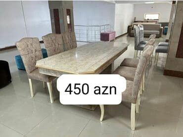 ders masaları: Qonaq otağı üçün, Yeni, Açılmayan, Dördbucaq masa, 6 stul — 2